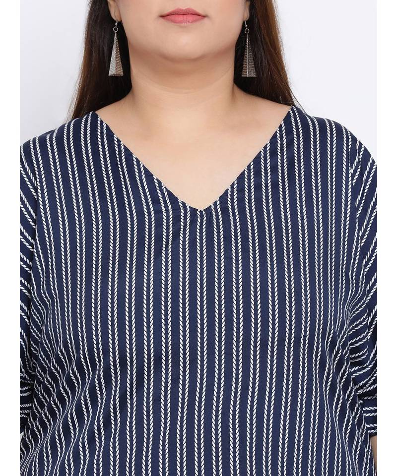 Stripe Gallaway Plus Size Women Tunic