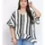 Stripe Monology Plus Size Women Tunic