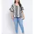 Stripe Monology Plus Size Women Tunic