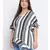 Stripe Monology Plus Size Women Tunic