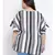 Stripe Monology Plus Size Women Tunic