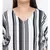 Stripe Monology Plus Size Women Tunic