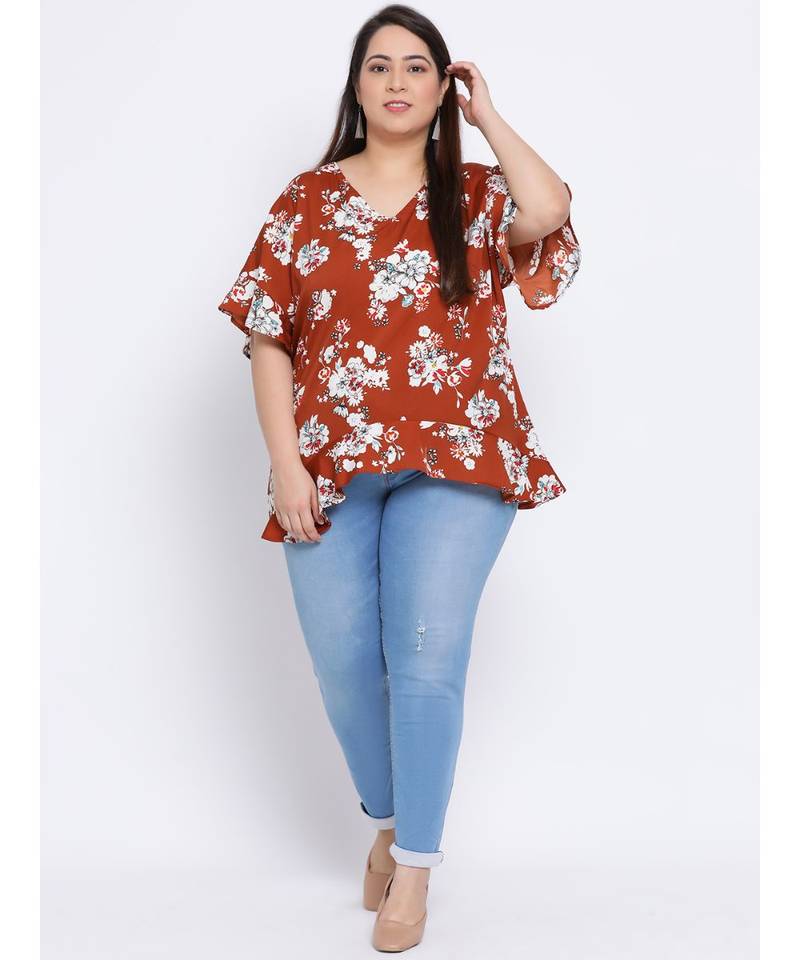 Floral Merry Plus Size Women Tunic