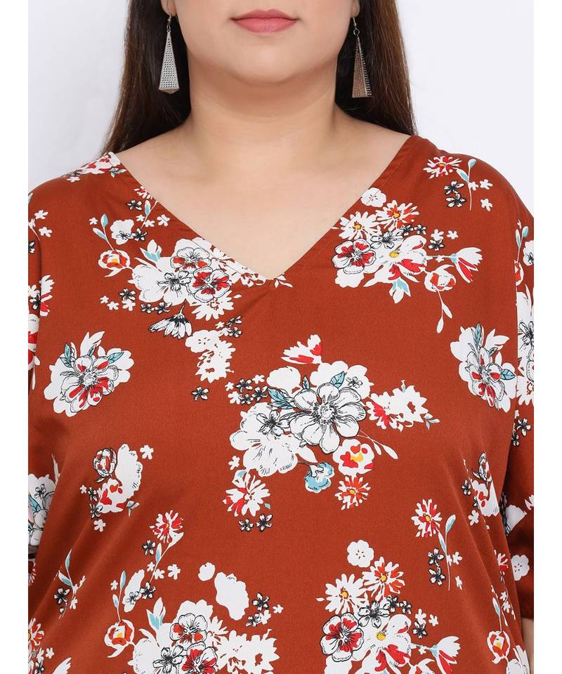 Floral Merry Plus Size Women Tunic