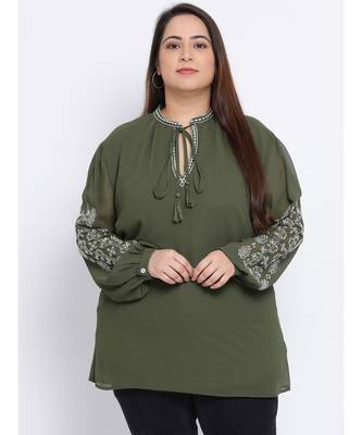 Slime Passion Embroidered Plus Size Women Tunic 1