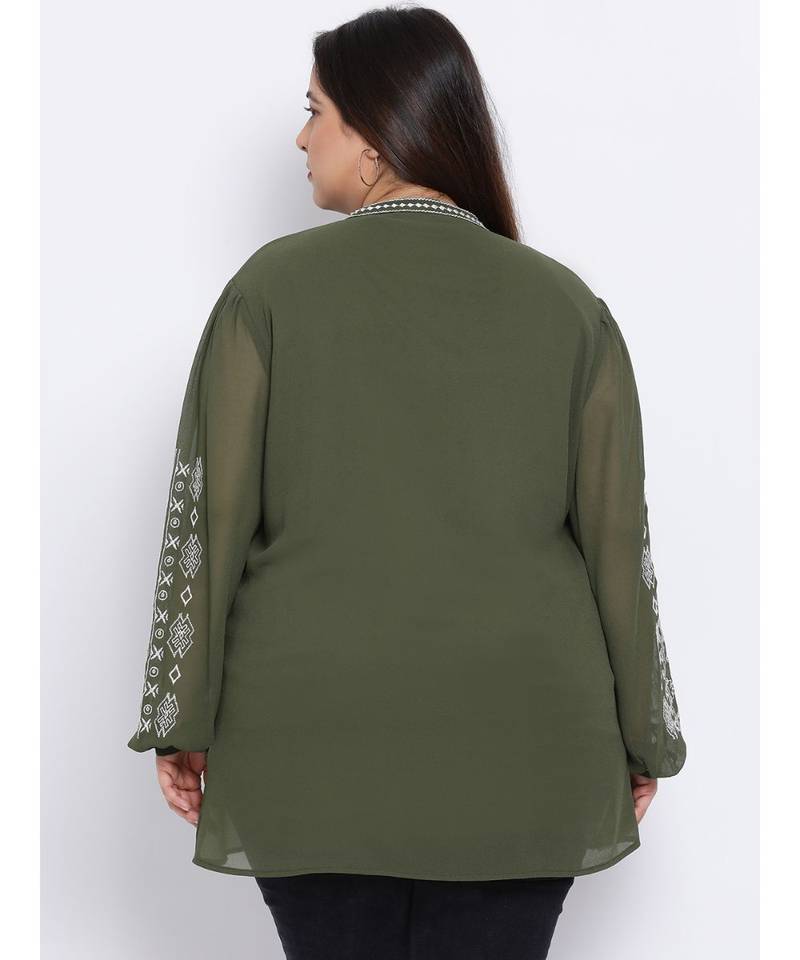 Slime Passion Embroidered Plus Size Women Tunic