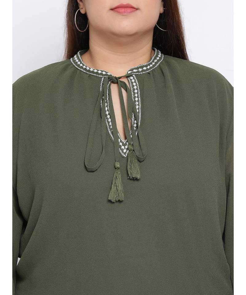 Slime Passion Embroidered Plus Size Women Tunic