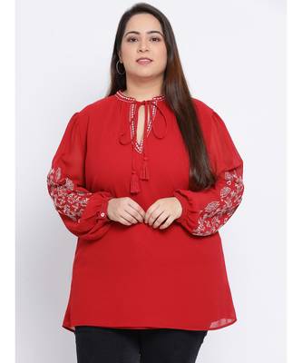 Fiery Diva Embroidered Plus Size Women Tunic 1