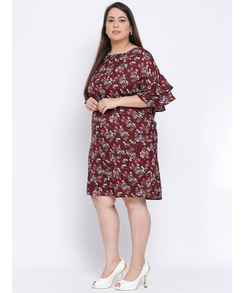 Floral Stylized Plus Size Women Dress