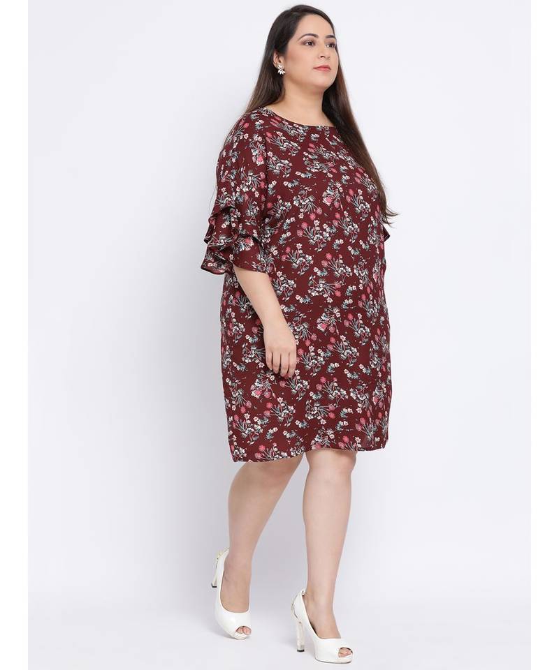 Floral Stylized Plus Size Women Dress