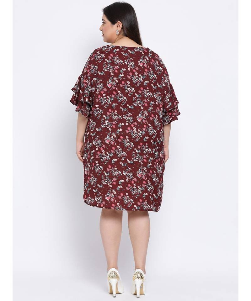 Floral Stylized Plus Size Women Dress