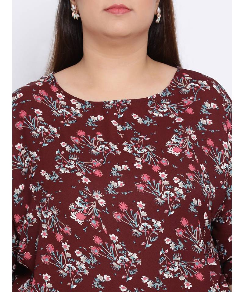 Floral Stylized Plus Size Women Dress