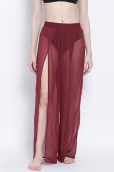 Wine Ballad Slit Beachwear Pant