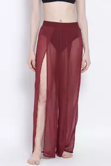 Wine Ballad Slit Beachwear Pant