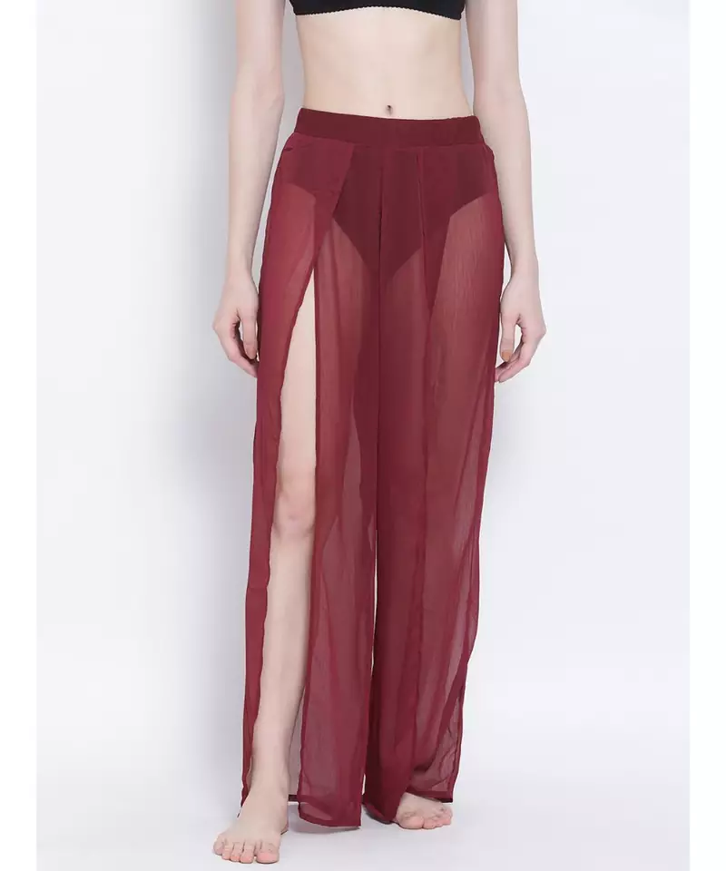 Wine Ballad Slit Beachwear Pant