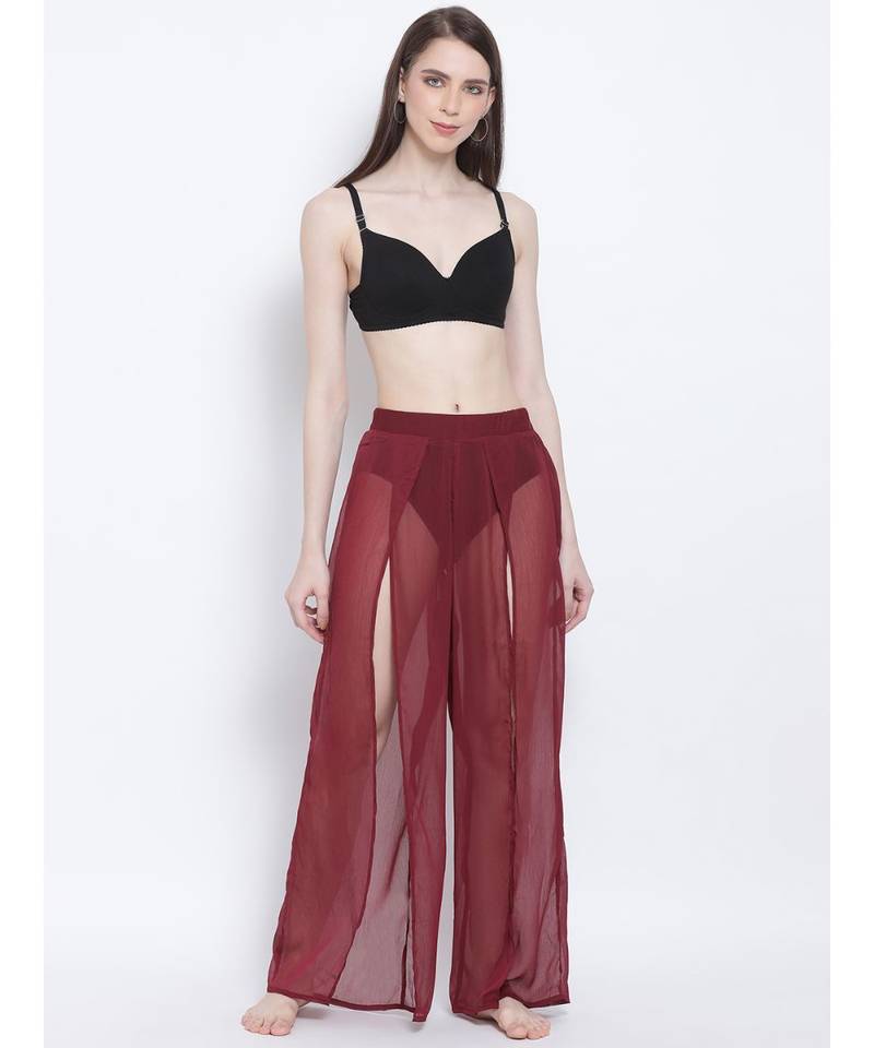Wine Ballad Slit Beachwear Pant