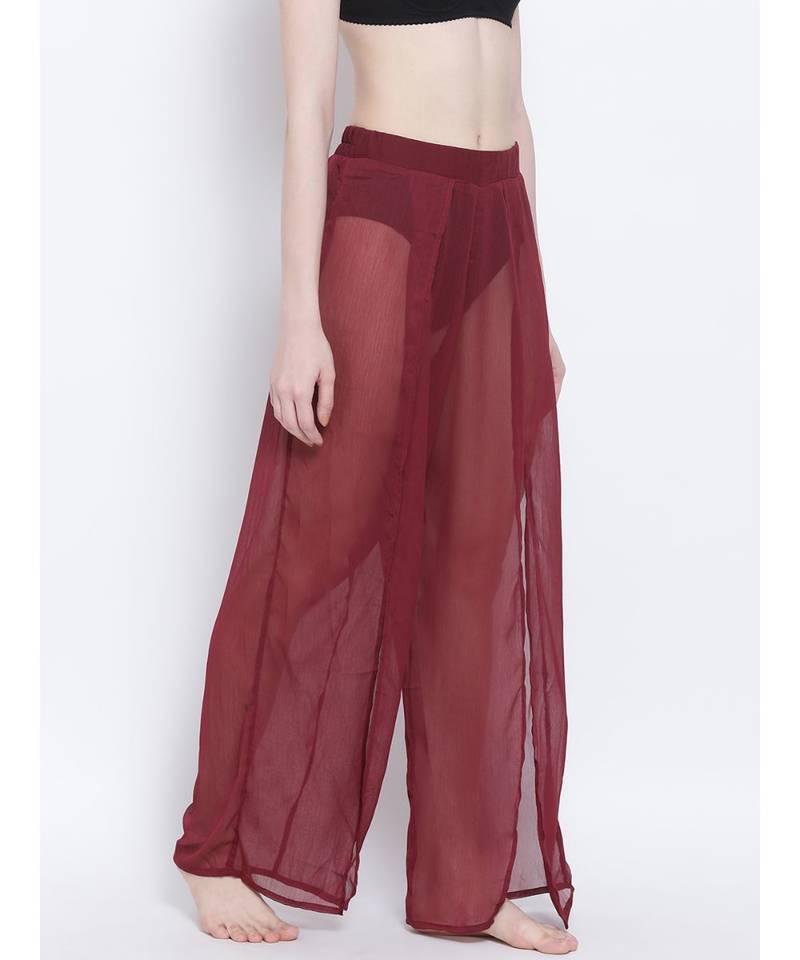 Wine Ballad Slit Beachwear Pant