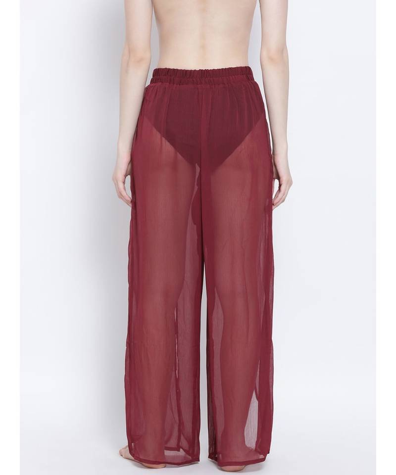 Wine Ballad Slit Beachwear Pant