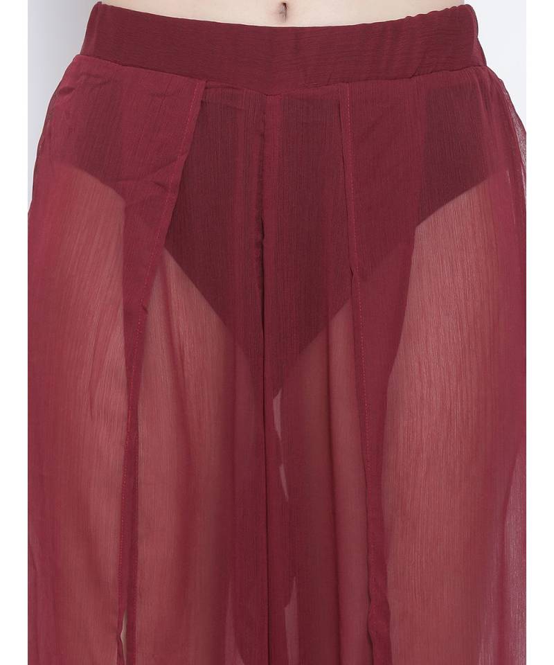 Wine Ballad Slit Beachwear Pant