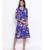 Flowery Diamond Midi Women Dress