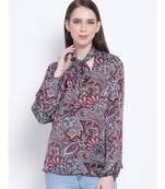 Paisley Maria Style Collar Women Tie Top