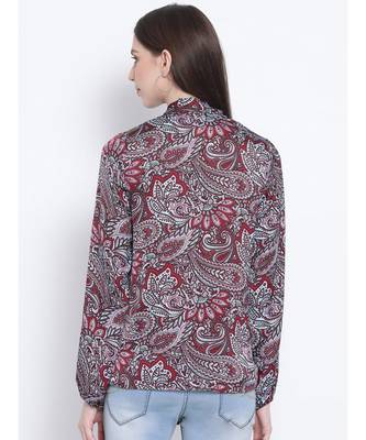 Paisley Maria Style Collar Women Tie Top 4