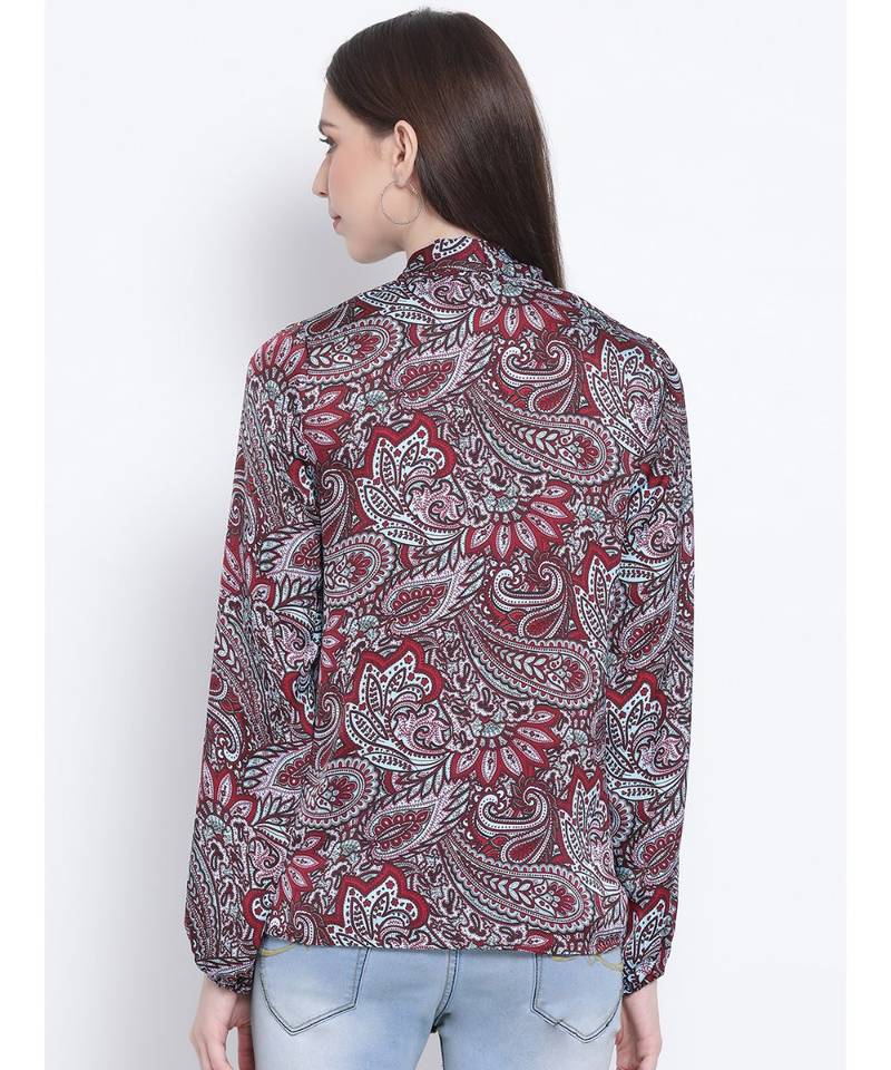 Paisley Maria Style Collar Women Tie Top