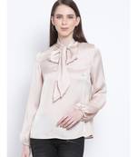 Shimmer Besotted Style Collar Women Tie Top