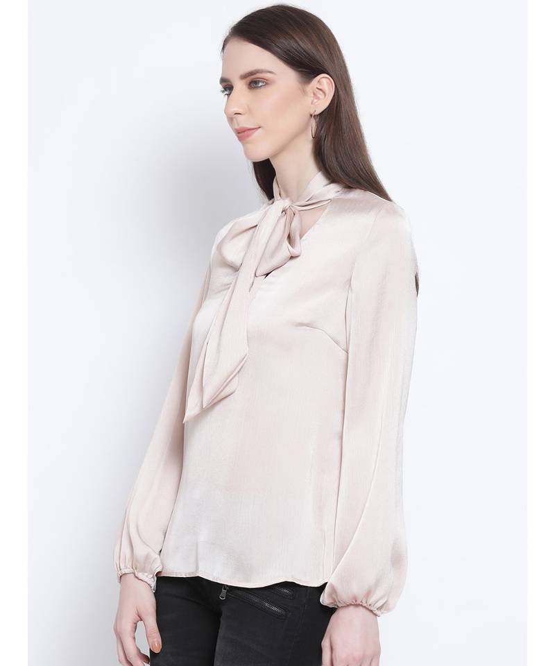 Shimmer Besotted Style Collar Women Tie Top