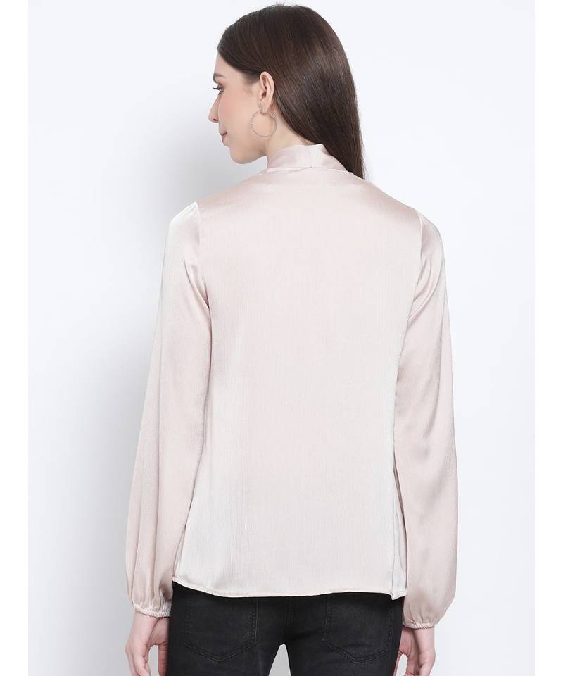 Shimmer Besotted Style Collar Women Tie Top