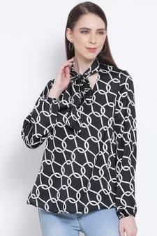Block Chain Belfort Style Collar Women Tie Top