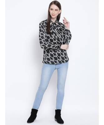 Block Chain Belfort Style Collar Women Tie Top 2
