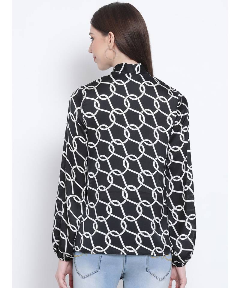 Block Chain Belfort Style Collar Women Tie Top