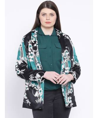 Floral Patrick Women Plus Size Blazer 1