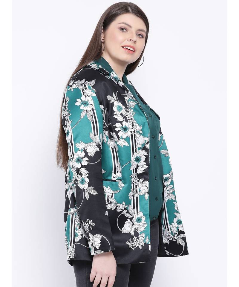 Floral Patrick Women Plus Size Blazer