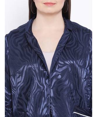 Navy Spiral Women Plus Size Blazer 5