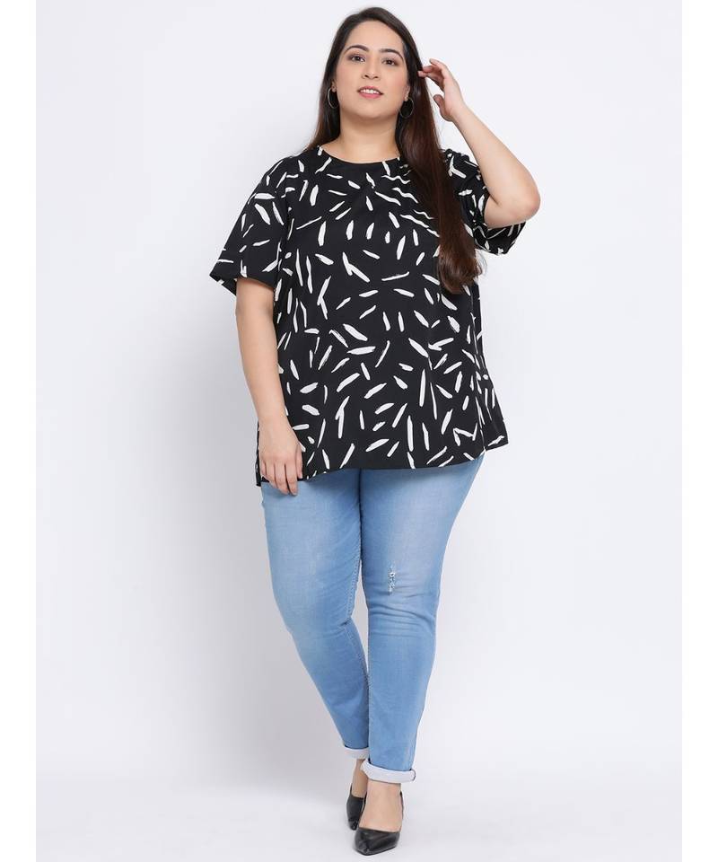 Abstract Tunnel Plus Size Women Top