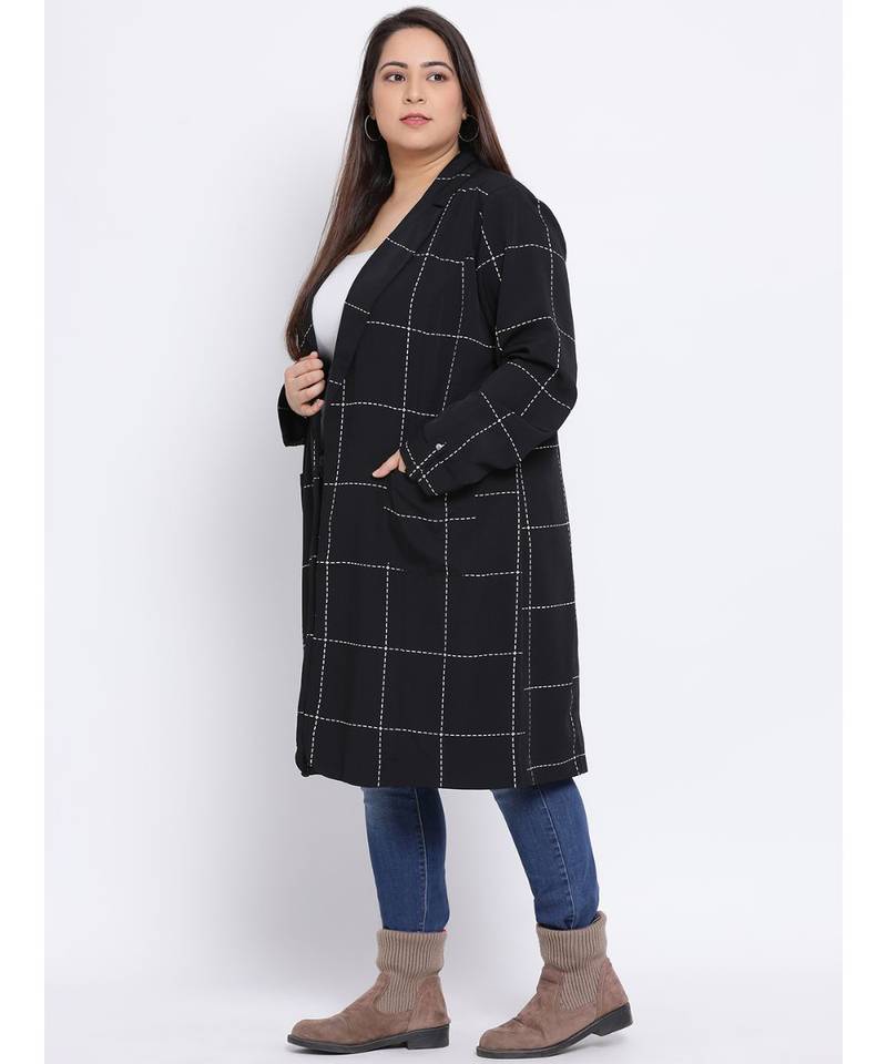 Plaid Definition Plus Size Women Blazer