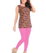 Salwar Studio Women's Light-Pink Cotton Lycra stretchable Ankle Length Leggings