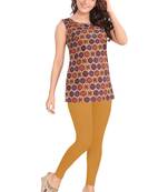 Salwar Studio Women's Mustard-Gold Cotton Lycra stretchable Ankle Length Leggings
