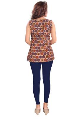 Salwar Studio Women's Navy-Blue Cotton Lycra stretchable Ankle Length Leggings 2
