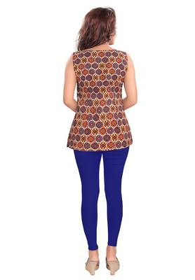 Salwar Studio Women's Royal-Blue Cotton Lycra stretchable Ankle Length Leggings 2
