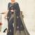 Indian Women Grey Poly Silk Embroidery work with Jacqard pallu Designer Saree