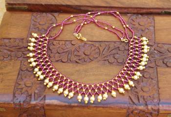 Pink agate necklaces 1
