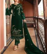 Green embroidered silk salwar