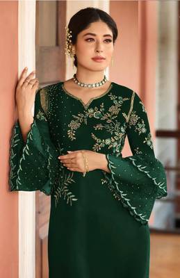 Green embroidered silk salwar 2