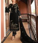 Black embroidered silk salwar