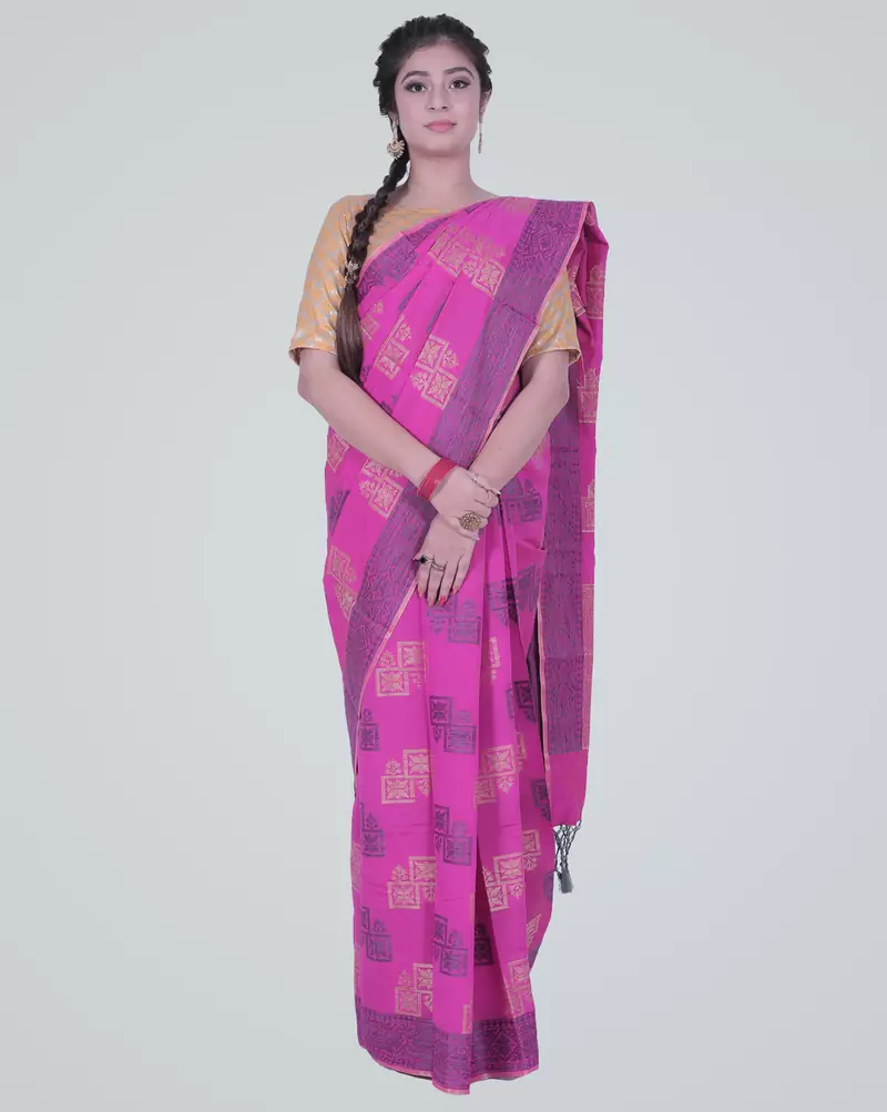 Semi Silk Banarasi Meena Saree