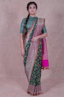 Kataan Silk Banarasi Meena Saree