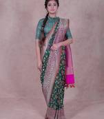 Kataan Silk Banarasi Meena Saree